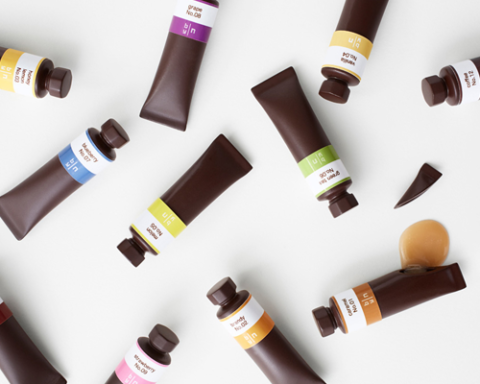 Tubes de peinture en chocolat